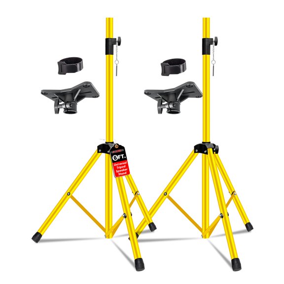 Heavy-Duty Speaker Stand Pair (2PK) - Adjustable 40" to 72" Height, 100LB Capacity, 35mm Pole for PA/DJ/Studio Monitors, Tripod Base with Safety Lock & Non-Slip Feet