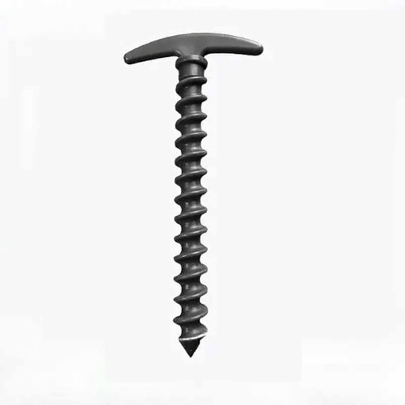 Heavy Duty Spiral Ground Anchors, 10-Inch Hard Plastic Tent Pegs with T-Handle, Screw-in Sand Stakes for Camping, Outdoor Canopies, Gardening, and Tying Down Tents