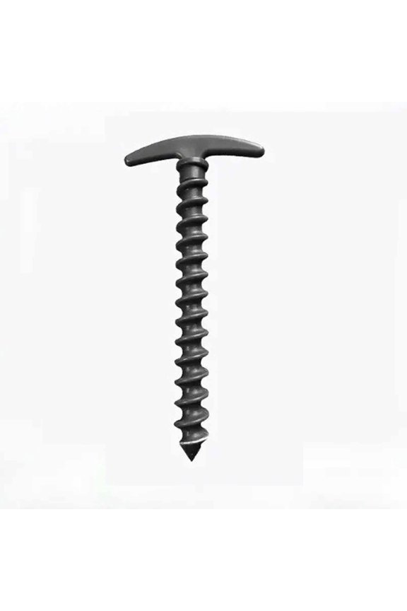 Heavy Duty Spiral Ground Anchors, 10-Inch Hard Plastic Tent Pegs with T-Handle, Screw-in Sand Stakes for Camping, Outdoor Canopies, Gardening, and Tying Down Tents