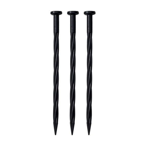 Heavy Duty Spiral Landscape Anchoring Stakes, 12 Inch Plastic Ground Pegs for Garden, Lawn, Tents, Outdoor Decorations, 3 Pack