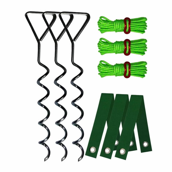 Heavy Duty Spiral Tree Stump Support Set, Tree Kit with Spiral Ground Nails for Garden and Landscaping