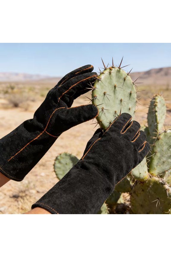 Heavy Duty Split Cowhide Welding Gloves Heat Puncture Protection