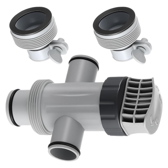 Heavy Duty Split Valves Outfit with 2 Adapters for Pool Pumps, Leakproof Water Run Control for Ground Pools