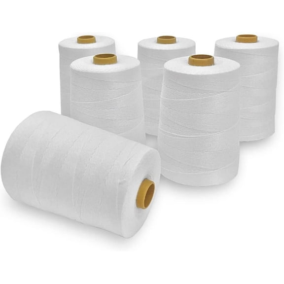 Heavy Duty Bag Closing Sewing Thread – 100% Polyester – 3600 ft – 6 Rolls