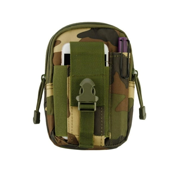 Heavy Duty Sports Waist Pack Pocket Belt for LG Q7, Q7+, Q7?, K20, Zone 4, Rebel 2, Harmony, K20V, K4 2017, Fortune, Phoenix 3, K10 2017, K8 2017, V5, K20 PLUS (Jungle Camo) + MND Mini Stylus
