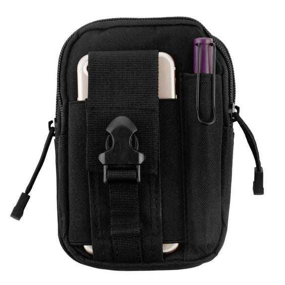 Heavy Duty Sports Waist Pack Pocket Belt for Sony Xperia Z5, XZ2 Compact, Z1S, XZs, XA1, X Performance, X, XA, Z4 Verizon , Z3 Compact, Z3, Z2, Z, TL, Ion (Black) + MND Mini Stylus