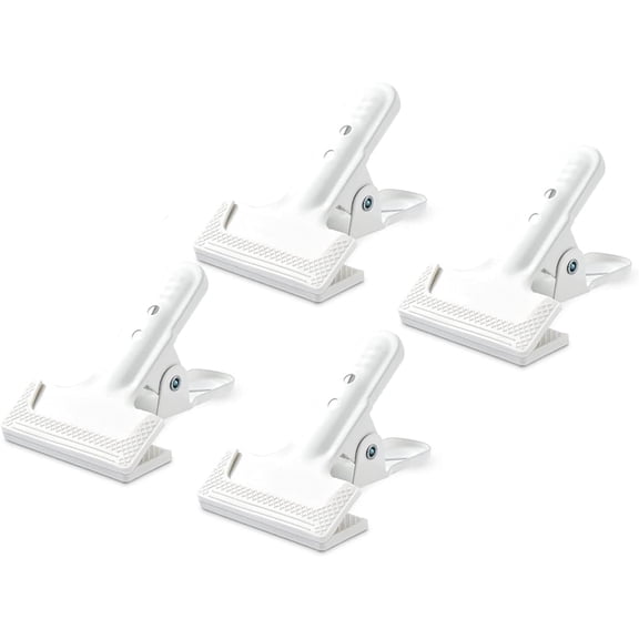 Heavy-Duty Spring Clamps (4-Pack) - 4" Clips for Photography Backdrops, Woodworking, and Home Improvement (White)