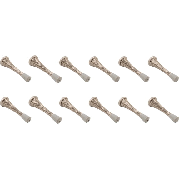 Heavy-Duty Spring Door Stop, 3 Inches, 12-Pack, Satin Nickel by Stone Harbor Hardware