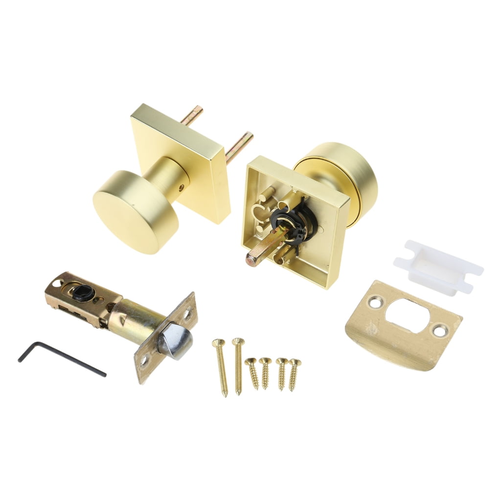 Heavy Duty Square Door Knobs in Gold Finish Interior Gold Door Knobs Upgrades for Interior Bedroom & Bathroom Use