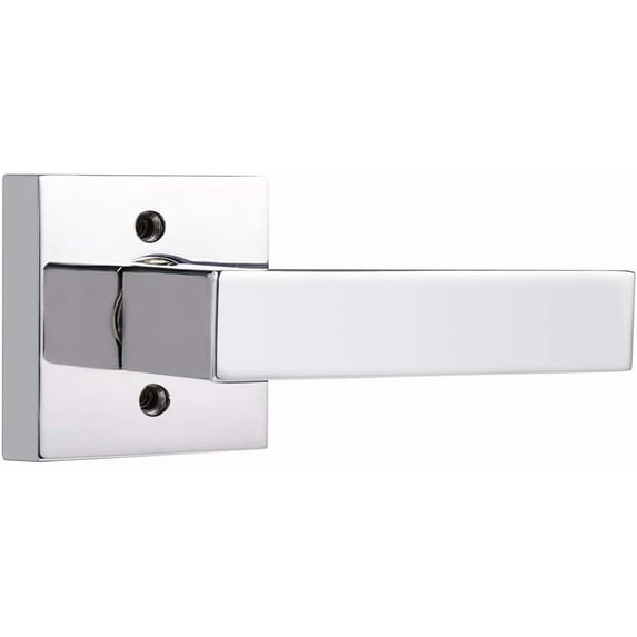 Heavy Duty Square Single Dummy Door Lever Polished Chrome Decorative Non-Turning Half-Dummy Door Handles for Closet or French Doors(Exposed Screws,1 Pack)