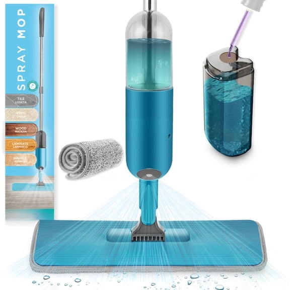 Heavy Duty Square Spin Mop for Floor Cleaning, Separate Compartment for Clean and Dirty Water, Use Any Cleaning Solution, Self Cleaning, Machine Washable Pads