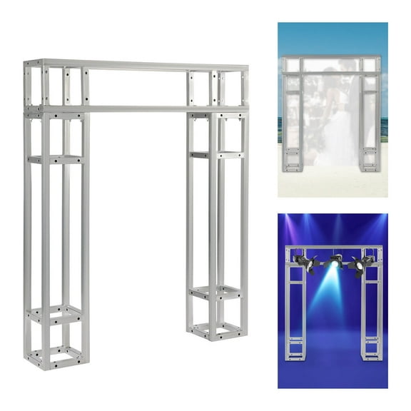 Heavy-Duty Square Tube Stage Truss 3-Piece Set, 220 lbs Load Capacity, Galvanized Metal, Easy Assembly for Weddings, Exhibitions, and Outdoor Events