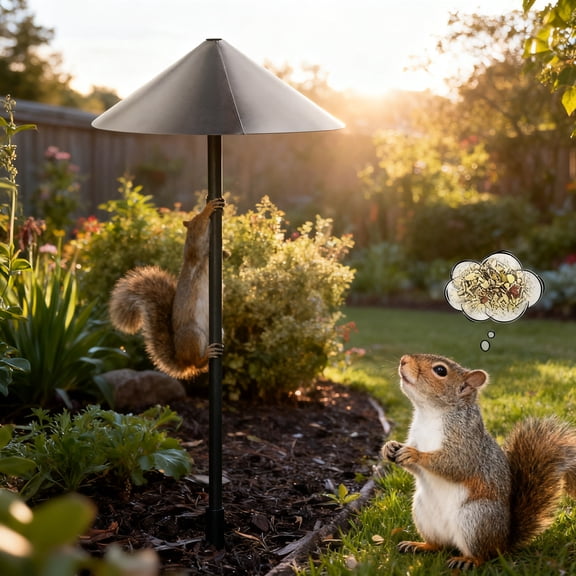 Heavy Duty Squirrel Baffle for Bird Feeder Pole 14 Inch Metal Squirrel Guard Anti Rust Weatherproof Protection for Outdoor Bird Houses