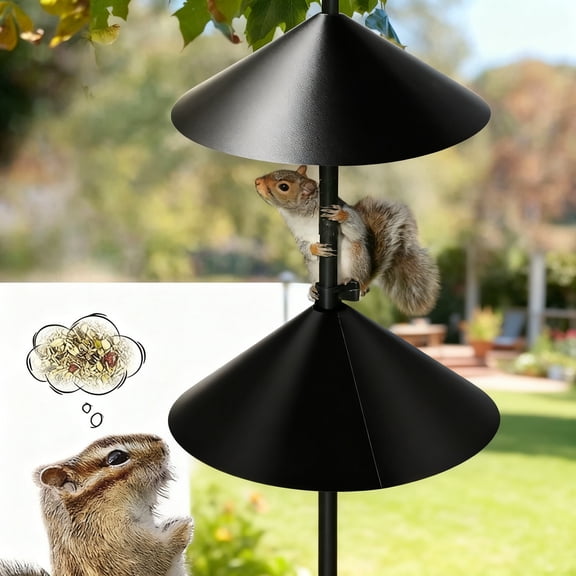 Heavy Duty Squirrel Baffle for Bird Feeders 18 Inch Rust Proof Metal Bird Feeder Guard for Pole and Hanging Protection