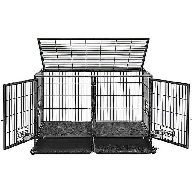 Heavy Duty Stackable Dog Crate Open Top Pet Metal Crate Kennels With