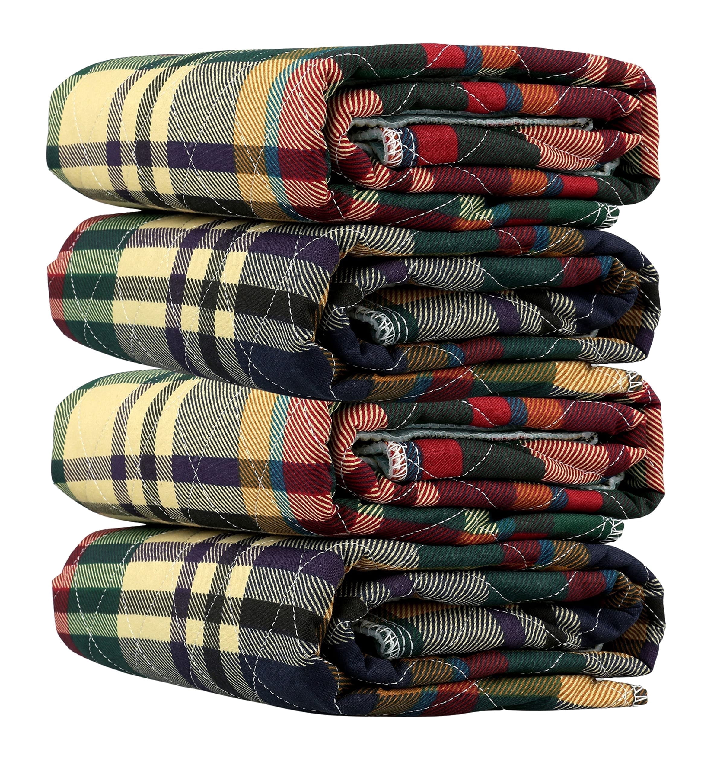 Heavy Duty Stain Masking Large 34" x 36" Reusable Washable Plaid Underpads for Incontinence Bed Protection Potty Training 34"W x 36"L Pack of 4