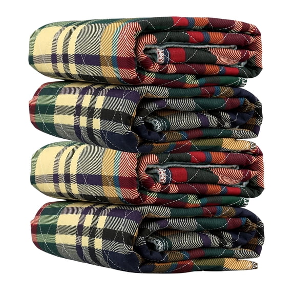 Heavy Duty Stain Masking Large 34" x 36" Reusable Washable Plaid Underpads for Incontinence Bed Protection Potty Training 34"W x 36"L Pack of 4