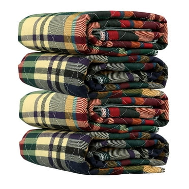 Heavy Duty Stain Masking Large 34" x 36" Reusable Washable Plaid Underpads for Incontinence, Bed Protection, Potty Training (34"W x 36"L (Pack of 4))