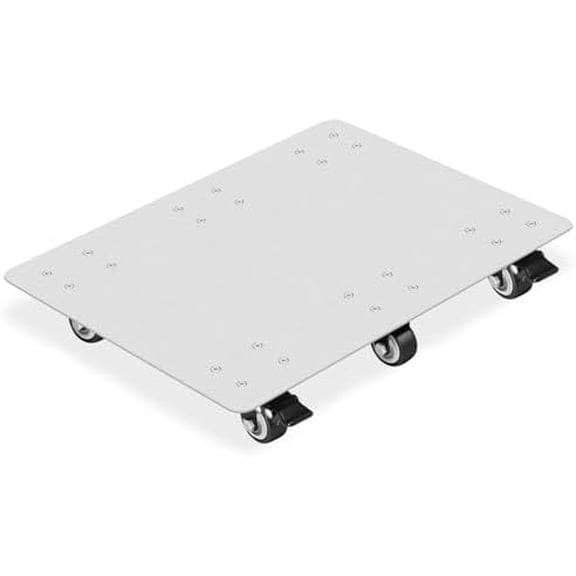 Heavy Duty Stainless Furniture Dolly - 6 Swivel Casters with 4 Locking Brakes, 1000 LBS Capacity, Non-Scratch Rubber Wheels, for Moving Sofa, Refrigerator, Cabinet, 16x12 Inch Platform