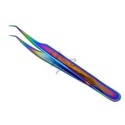 Heavy Duty Stainless Steel 3D 5D 6D Volume Eyelash Extension Tweezers Fine Point A2ZSCILAB Pro Semi Angled