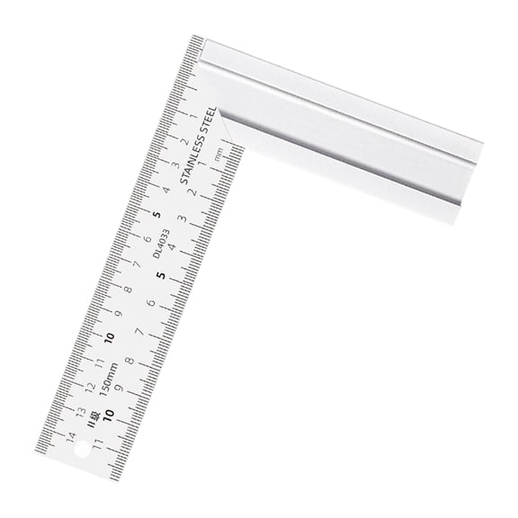 Heavy Duty Stainless Steel 90 Degree Angled Measuring Ruler Tool With Hanging Hole For Accurate Engineering Measurements