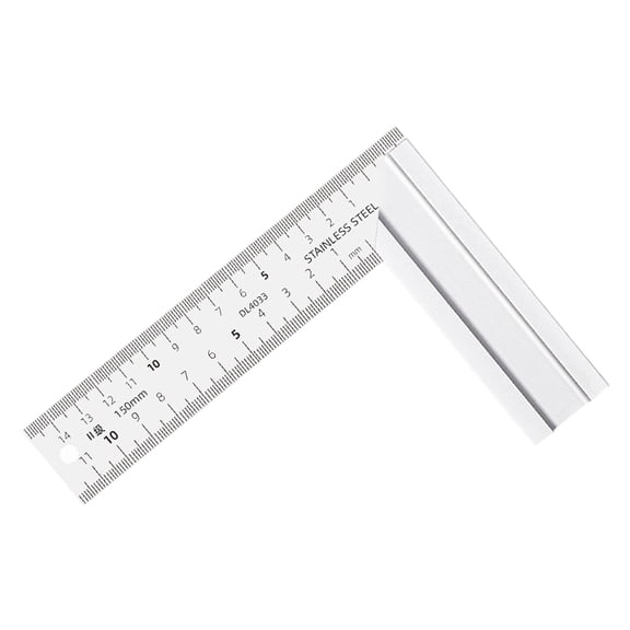 Heavy Duty Stainless Steel 90 Degree Angled Measuring Ruler Tool With Hole For Accurate Engineering Measurements