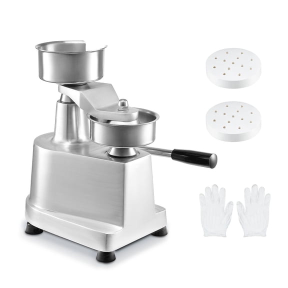 Heavy Duty Stainless Steel Burger Press Machine - 5 Inch Hamburger Patty Maker with 1000 Patty Papers, Commercial-Grade Meat Forming Processor