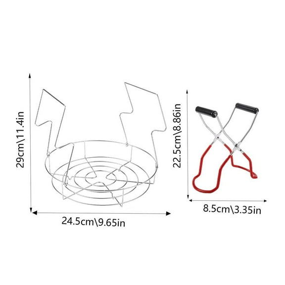 Heavy Duty Stainless Steel Canning Rack With Lifter, Multi-Purpose Steaming And Cooling Rack For Canning Food, Anti-Slip Design For Pressure Cooker/Pots, Dishwasher Safe