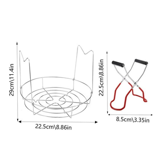 Heavy Duty Stainless Steel Canning Rack With Lifter, Multi-Purpose Steaming And Cooling Rack For Canning Food, Anti-Slip Design For Pressure Cooker/Pots, Dishwasher Safe