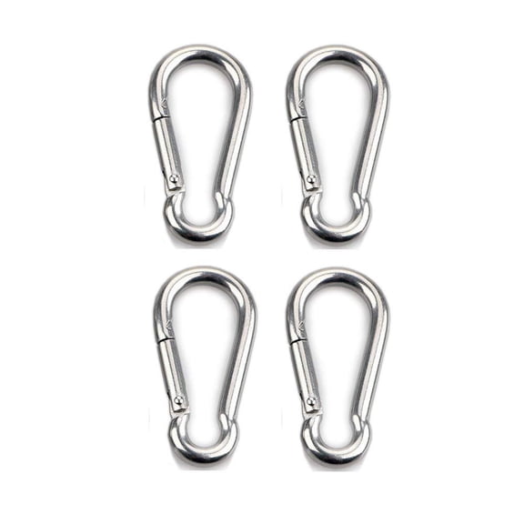 Heavy Duty Stainless Steel Carabiner, Spring Snap Hook for Outdoor Living, Made to Last, Easy to Use, Strong and Durable, Waterproof, Rust-proof, for Gym, Boating, Hammock, 4PCS