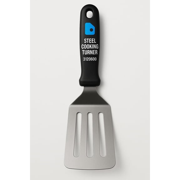 Heavy-Duty Stainless Steel Cooking Turner Spatula for Kitchen, Durable Steel Flipper Tool for Cooking and Grilling Over 1 LB Professional Grade Utensil 3120600