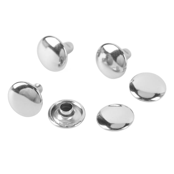 Heavy Duty Stainless Steel Double Cap Rivet Kit 500 Sets Professional Leathercraft Dome Rivets Set for Leather Bags Clothes Clothing Repair Decoration Crafting Accessories, 10x8mm / 0.39x0.31 Inches