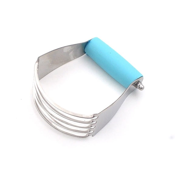 Heavy Duty Stainless Steel Dough Cutter & Pastry Blender, Multi-Blade Butter Biscuit Mixer, Ergonomic Handle Baking Tool(Blue)