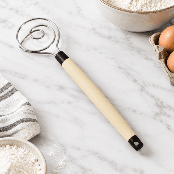Heavy Duty Stainless Steel Dough Whisk Mixing Tool, Dishwasher Safe