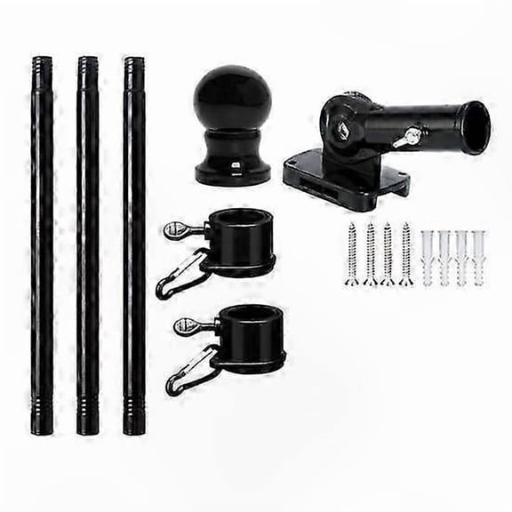 Heavy-Duty Stainless Steel Flagpole for 3x5' Flags, Wall-Mounted Outdoor Patio and Porch Use