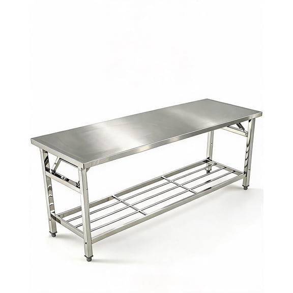 Heavy Duty Stainless Steel Folding Prep Table with Undershelf, Rust-Resistant Portable Workstation – For Catering, Food Trucks & Indoor/Outdoor Use