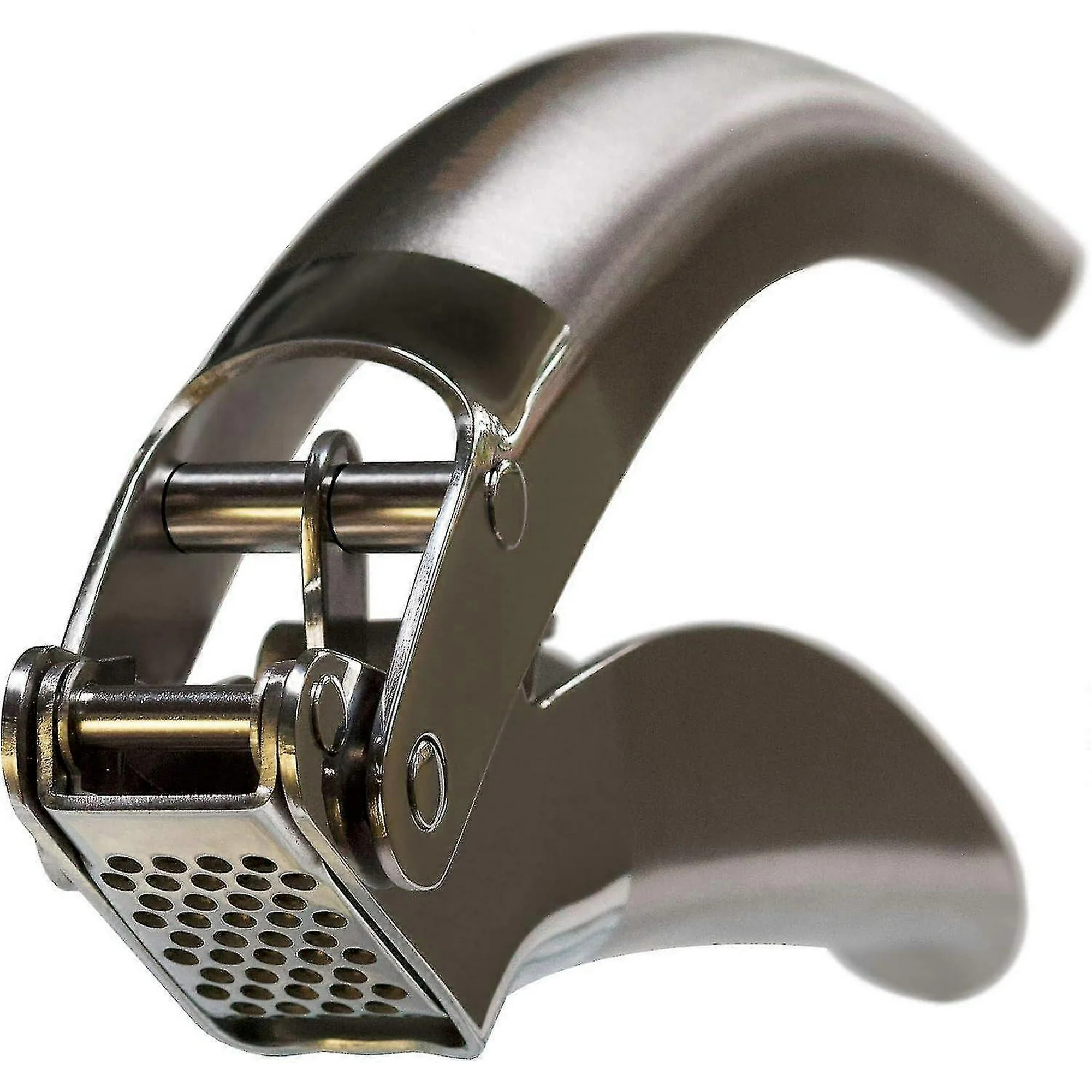 Heavy Duty Stainless Steel Garlic Press Professional Double Lever Assisted Mincer High Capacity Reservoir Easy Clean
