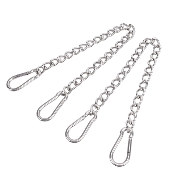 Heavy Duty Stainless Steel Hanging Chair Chain Extension Kit, 660 lbs Load Capacity Hammock Chain with 4 Durable Spring Snap Hooks for Hanging Chair, Swing, Punching Bag (25.39 inches / 64.5 cm)