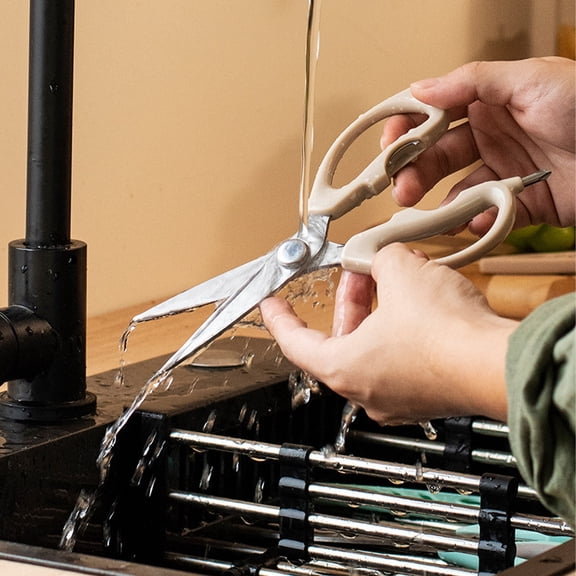 Heavy Duty Stainless Steel Kitchen Scissors with Magnetic Sheath Multi-Functional Food Shears for Chicken Bones Bottle Opener Can Opener Vegetable Cutting