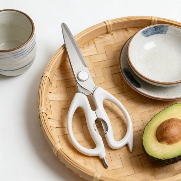 Heavy Duty Stainless Steel Kitchen Scissors with Magnetic Sheath Multi-Functional Food Shears for Chicken Bones Bottle Opener Can Opener Vegetable Cutting