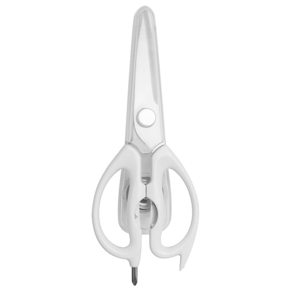 Heavy Duty Stainless Steel Kitchen Scissors, Multi-Functional Food Shears for Chicken, Meat, and Vegetables, Includes Magnet Sheath, Ergonomic Grip, Dishwasher Safe, Ultimate Kitchen Tool,White