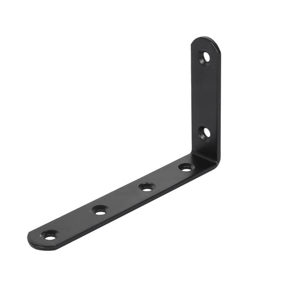 Heavy Duty Stainless Steel L Bracket, Adjustable Corner Brace, Strong Shelf Support Bracket, Black L-Shape Joint Connector, Right Angle Shelf Bracket, Durable Steel Angle Bracket