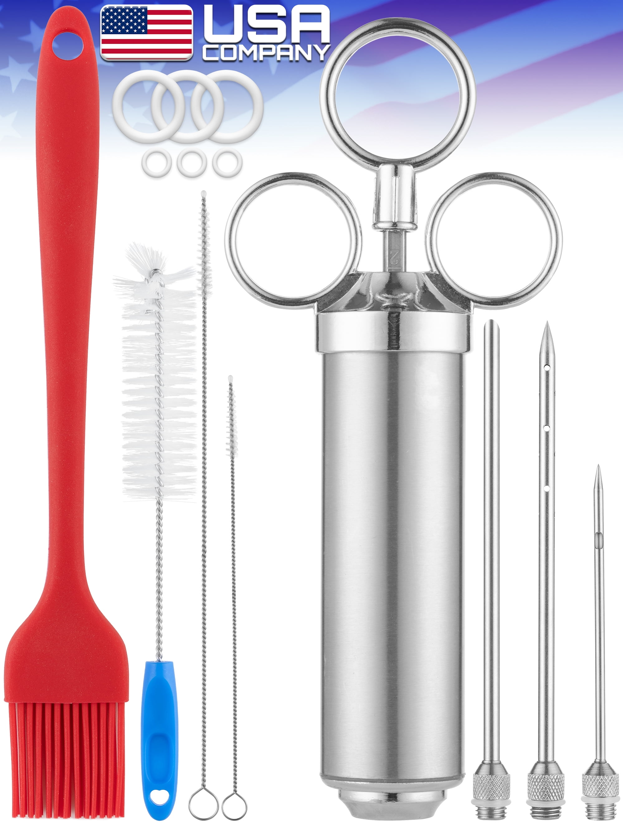 Premium Meat Injector Kit - Stainless Steel Marinade Syringe