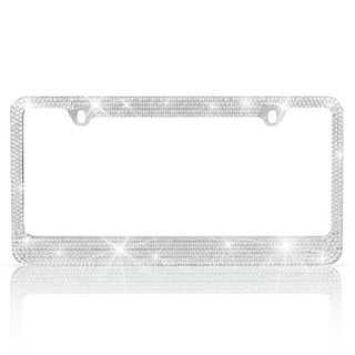 Auto Drive Crushed Bling Automotive Metal License Plate Frame, 90141W 