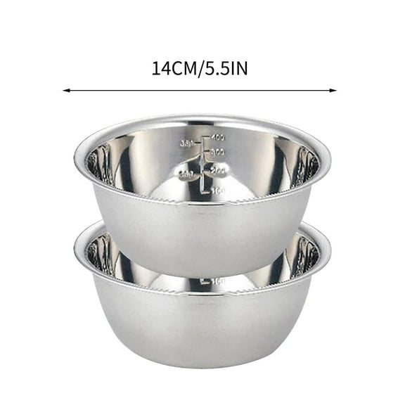 Heavy Duty Stainless Steel Mixing Bowl - Large Basin with Flat Rim for Pouring - Kitchen Prep, Baking, and Camping Bowl - Multi-functional Soup and Water Basin for Food Storage, Marinating,1PC
