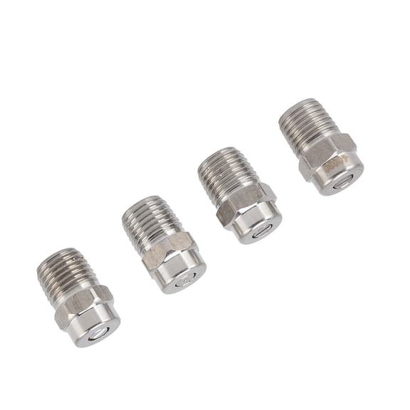 Heavy Duty Stainless Steel Pressure Washer Nozzles Kit G1/4 External Thread Quick Connect Spray Tips 4 Pack Multiple Angles for Washing Vehicles Walkways Fences and Outdoor Furniture