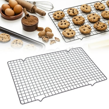 Heavy Duty Stainless Steel Rack for Baking and Grilling – 10\" x 16\" Cooling Rack for Roasting, Oven Safe and Dishwasher Friendly, Fits Half Sheet Pan Black