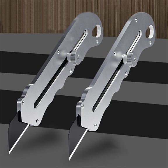 Heavy Duty Stainless Steel Retractable Utility Knife Box Cutter with Adjustable Blade for Wallpaper, Paper & Cardboard Cutting
