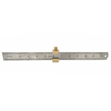 Heavy Duty Stainless Steel Ruler with Marking Gauge Tool for Carpenters