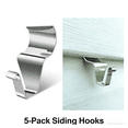 thumbnail image 1 of Heavy Duty Stainless Steel Siding Hooks for Hanging Outdoor Decorations | No Tools Installation | Vinyl Siding Clips for Lights & Wreaths | 5-Pack or 10-Pack, 1 of 8